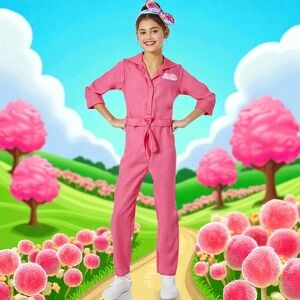 Barbie Movie Pink Power Jumpsuit Halloween Costume for‎ Children, Size L 10-12